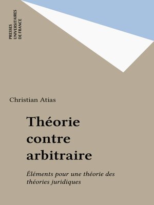 cover image of Théorie contre arbitraire